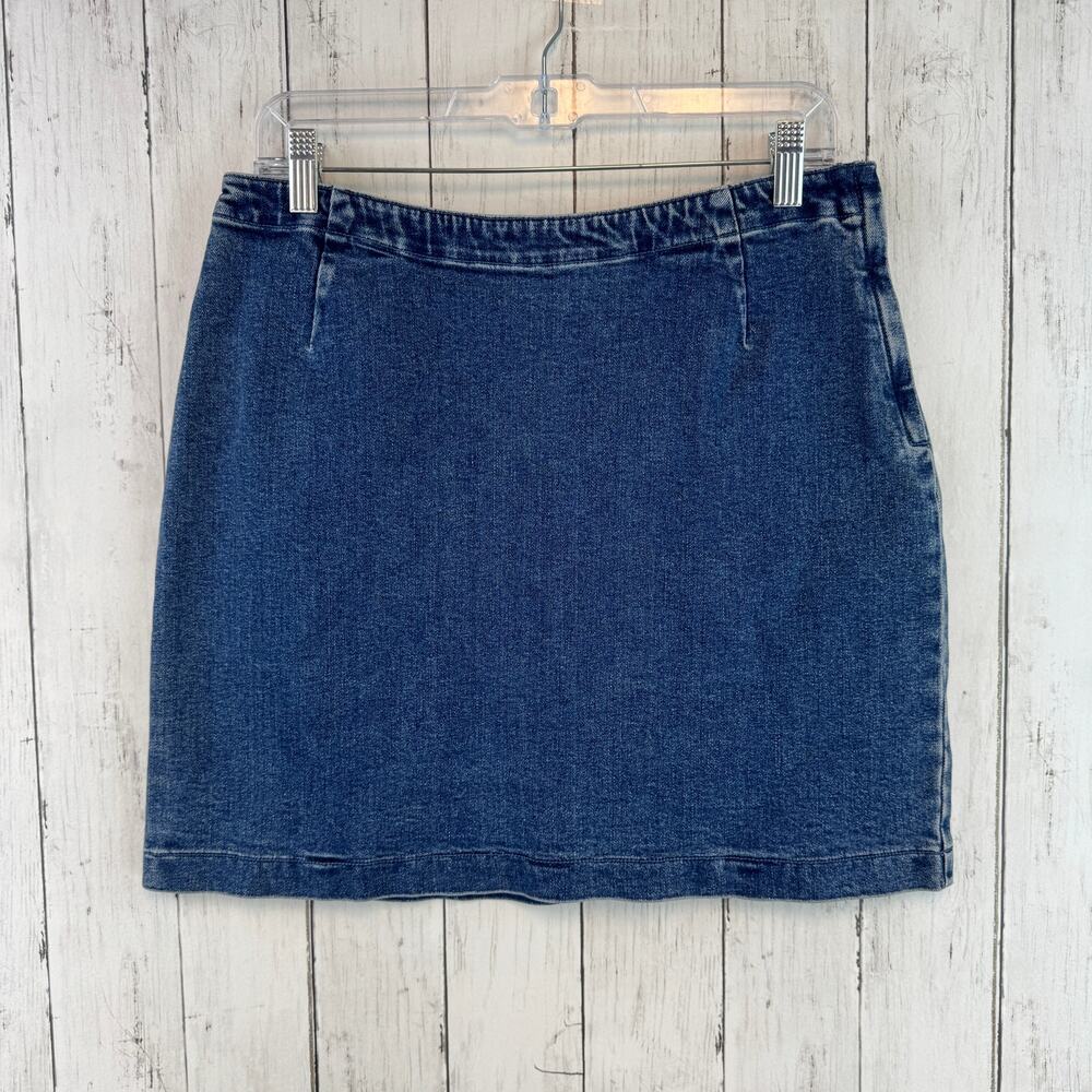 VTG Emanuel Ungaro Liberte Dark Blue Cotton Denim A-Line Mini Skirt Size 10 / 44